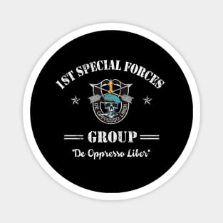 US Army 1st Special Forces Group Skull De Oppresso Liber SFG - Gift for Veterans Day 4th of July or Patriotic Memorial Day Magnet
